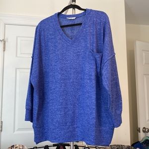 NWOT hacci v-neck sweater. Gorgeous bright blue color!